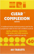 HRI Clear Complexion 60 Tablets - for Symptomatic Relief of Minor Skin Conditions Such as Spots, Pimples, Blemishes, Mild Acne, Mild Eczema. 1 Pack