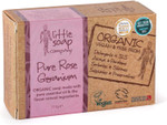 Little Soap Company Organic Soap Bar  Vegan, Cruelty Free, No SLS or Parabens, With Rose Geranium, Natural & Organic Body & Hand Soap (110g)

SIZE: 110 g (Pack of 1)