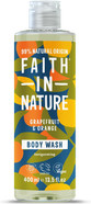 Faith In Nature Natural Grapefruit and Orange Body Wash, Invigorating, Vegan and Cruelty Free, No SLS or Parabens, 400 ml