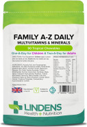Lindens Family A-Z Daily Chewable Multivitamins And Minerals - 90 Tablets For Adults And Children - Tropical Flavour - Healthy Growth, Development & Immune System - Uk Manufacturer, Letterbox Friendly Lindens Family A-Z Daily Chewable Multivitamins And Minerals - 90 Tablets For Adults And Children - Tropical Flavour - Healthy Growth, Development & Immune System - Uk Manufacturer, Letterbox Friendly