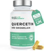 Quercetin & Bromelain Supplement | 60 Capsules -30 Servings | Powerful Antioxidant | 1000mg Quercetin (from Sophora japonica) and 500 GDU Bromelain (from Pineapple) per Serving | Love Life Supplements Quercetin & Bromelain Supplement | 60 Capsules -30 Servings | Powerful Antioxidant | 1000mg Quercetin (from Sophora japonica) and 500 GDU Bromelain (from Pineapple) per Serving | Love Life Supplements