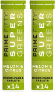 Prime Fifty Super Greens+ Supplement Effervescent Multivitamins Tablets 28 Day Supply Immune System Supplement with Super Greens, Melon, Citrus Multi-Nutrient Prime Fifty Super Greens+ Supplement Effervescent Multivitamins Tablets 28 Day Supply Immune System Supplement with Super Greens, Melon, Citrus Multi-Nutrient