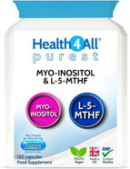 Health4All Myo-Inositol With L-5-Mthf Methylfolate 120 Capsules (V) (Not Tablets) Aids Pcos, Hormonal Balance, Conception. Purest With No Additives Supplement Health4All Myo-Inositol With L-5-Mthf Methylfolate 120 Capsules (V) (Not Tablets) Aids Pcos, Hormonal Balance, Conception. Purest With No Additives Supplement