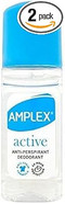 TWO PACKS of Amplex Active Anti-Perspirant Deodorant Roll On 50ml