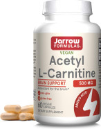 Jarrow Formulas Acetyl L-Carnitine Capsules - 500 Mg - 60 Count - For Brain Health & Fatty Acid Metabolism - Vegetable Capsules - Non-Gmo - Gluten Free500 Mg