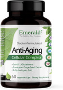 Emerald Labs Anti-Aging Cellular Complex - Formulated With L-Glutathione, Resveratrol, Coq10, Grapeseed Extract, And Alpha Lipoic Acid - 60 Vegetable Capsules Emerald Labs Anti-Aging Cellular Complex - Formulated With L-Glutathione, Resveratrol, Coq10, Grapeseed Extract, And Alpha Lipoic Acid - 60 Vegetable Capsules