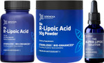 Geronova Research R-Lipoic Acid 115Mg 120 Caps, Bio-Enhanced Na R-Lipoic Acid 50G Powder And The Alpha Lipoic Solution Bundle