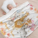 Forest Animal Elephant Tiger Zebra Custom Name 40 X 50 In,Personalized Swaddle Blanket Fleece Plush Baby Dotted Minky Blanket Super Soft Pet Travel Blanketdesign 940"X50" Forest Animal Elephant Tiger Zebra Custom Name 40 X 50 In,Personalized Swaddle Blanket Fleece Plush Baby Dotted Minky Blanket Super Soft Pet Travel Blanketdesign 940"X50"