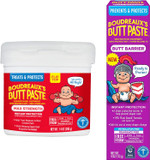 Boudreaux's Butt Paste 4oz Butt Barrier Ointment and 14oz jar Max. Strength Diaper Rash Ointment