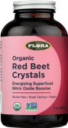 Flora - Organic Red Beet Crystals, Energizing Superfood, Nitric Oxide Booster, Vegan, Equals 5.5 Lbs. Of Red Beets, Pressed From Fresh Harvested Organic Beets, 7-Oz. Powder
