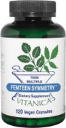 Vitanica Femteen Symmetry, Vitamins For Teens, Daily Multivitamin, Vegan, 120 Capsules