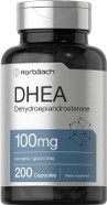 DHEA 100mg | 200 Capsules | Non-GMO, Gluten Free Supplement | by Horbaach