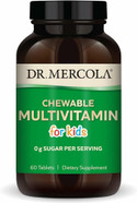 Dr. Mercola Chewable Multivitamin For Kids, 30 Servings (60 Tablets), 0G Sugar Per Serving, Natural Orange Flavor, Dietary Supplement, Supports Overall Health, Non-Gmo