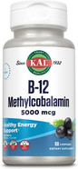Kal Vitamin B-12 Methylcobalamin Lozenges 5000Mcg, Healthy Energy, Metabolism, Nerve & Red Blood Cell Support,* Optimal Absorption, Natural Acai Flavor, Vegan, Sugar Free, 60 Servings, 60 Lozenges