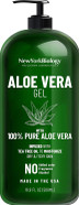 New York Biology Aloe Vera Gel for Face, Skin and Hair - Infused with Tea Tree Oil  From Fresh Aloe Vera Plant  Moisturizing Aloe Vera for Sunburn Relief and Dry Skin - 16.9 oz16.9 Fl Oz (Pack of 1)