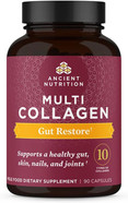 Ancient Nutrition Collagen Pills With Probiotics For Gut Health, Multi Collagen Capsules Gut Restore 90 Ct, Supports Gut, Joints, Hair & Nails, Gluten Free, Paleo And Keto Friendly