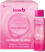 CJwellcare Innerb Glowshot Collagen (10.1fl oz, 6 Servings) - Low-Molecular-Weight Fish Collagen Shots for Elasticity, Hydration, Improved Skin, Hair & Nails. Liquid Marine Collagen 3,000mg