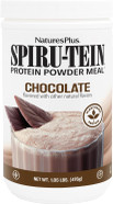 NaturesPlus SPIRU-TEIN, Chocolate - 1.05 lb - Plant-Based Protein Shake - Non-GMO, Vegetarian, Gluten Free - 17 Total Servings