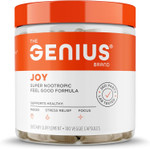 Genius Joy, Nootropic Mood Enhancer Supplement - Support Cognitive Health, Enhance Mood & Neural Function With Brain Boosting L-Theanine, Panax Ginseng & Sam-E - Organic, Non-Gmo, & Gluten-Free