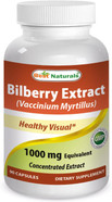 Best Naturals Bilberry Extract 1000Mg Capsule (Non-Gmo) Supports Healthy Vision, 90 Count