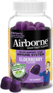 Airborne Elderberry + Zinc & Vitamin C Gummies For Adults, Immune Support Vitamin D & Zinc Gummies With Powerful Antioxidant Vitamins C D & E - 130 Gummies, Elderberry Flavor