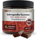 DailyNutra KSM-66 Ashwagandha Gummies - 600mg Organic Root Extract per Serving - Delicious Natural Apple-Berry Flavor | Supports Relaxation, Focus, & Energy (60 Gummies)