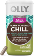 OLLY Chill Adaptogen, Ashwagandha, Mood Support Supplement with Rhodiola Root, Vegetarian Capsules - 30ct