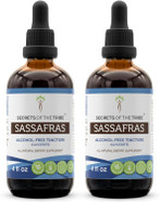 Sassafras Tincture Alcohol-Free Extract, Sassafras (Sassafras Albidum) Dried Root Bark 2X4 Oz