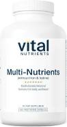 Vital Nutrients Multi-Nutrients With No Iron Or Iodine | Comprehensive Vegetarian Daily Multivitamin And Mineral Formula With Potent Antioxidants* | Gluten, Dairy And Soy Free | 180 Capsules