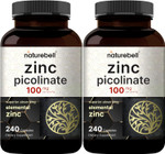 2 Pack Maximum Strength Zinc 100Mg, Zinc Picolinate Supplement, 480 Capsules, Zinc Vitamin And Immune Vitamins For Enzyme Function And Immune Support, Non-Gmo And Made In Usa