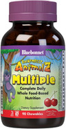 Bluebonnet RainForest Animalz Multiple Complete Daily WholeFood Based Supplement Blend Multivitamin & Essential Minerals for Immune Health & Nutrient Support - Gluten-Free - 90 Cherry Chewable Tablets