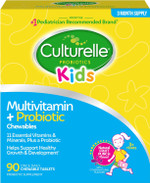 Culturelle Kids Complete Chewable Multivitamin + Probiotic For Kids, Ages 3+, 50 Count, Digestive Health, Oral Health & Immune Support - With 11 Vitamins & Minerals, Including Vitamin C, D3 & Zinc