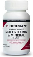 Kirkman - Advanced Adult Multivitamin & Mineral With 5-Mthf - 180 Capsules - Potent Broad Spectrum Vitamin/Mineral Supplement - Supports Cell Turnover - Hypoallergenic