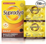 Verem Supradyns Daily Multivitamin Tablets For Men & Women With Essential Zinc, 12 Vitamins, 5 Trace Elements For Daily Immunity & Energy, 150 Tablets Verem Supradyns Daily Multivitamin Tablets For Men & Women With Essential Zinc, 12 Vitamins, 5 Trace Elements For Daily Immunity & Energy, 150 Tablets