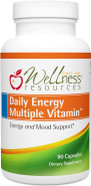Wellness Resources Daily Energy Multiple Vitamin - 100% Coenzyme B Vitamins Including Methylfolate And Methylated B12 With Other Important Cofactors For Energy, Stress, And Mood (90 Capsules)90 Count (Pack Of 1)