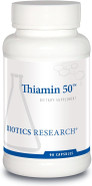 Biotics Research Thiamin 50  High Potency Vitamin B1, 50 Mg, Energy Production, Metabolic Support, Cardiovascular Health, Brain Health. 90 Capsules