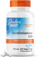 Doctor'S Best Benfotiamine 150 With Benfopure, Helps Maintain Glucose Metabolism, Non-Gmo, Vegan, Gluten Free, Soy Free, 150 Mg, 360 Veggie Caps