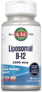 Kal Liposomal Vitamin B12 2500 Mcg, High Absorption, Liposomal Technology, Cellular Energy Support, Vegan Capsules, Gluten Free, Made Without Soy, 30 Servings