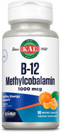Kal Vitamin B12 Methylcobalamin 1000Mcg, Healthy Energy, Metabolism, Nerve & Red Blood Cell Support,* Fast Dissolve Activmelt, Optimal Absorption, Natural Tangerine Flavor, 90 Servings, 90 Micro Tabs