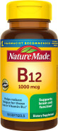 Nature Made Vitamin B12 1000 Mcg, Dietary Supplement For Energy Metabolism Support, 90 Softgels, 90 Day Supply Nature Made Vitamin B12 1000 Mcg, Dietary Supplement For Energy Metabolism Support, 90 Softgels, 90 Day Supply