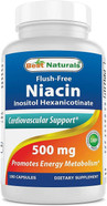 Best Naturals Flush-Free Niacin Inositol Hexanicotinate 500 Mg 180 Capsules Best Naturals Flush-Free Niacin Inositol Hexanicotinate 500 Mg 180 Capsules
