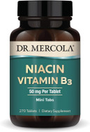 Dr. Mercola Niacin Vitamin B3, 90 Servings (270 Tablets), Dietary Supplement, Mini Tabs, Essential B Vitamin, Non-Gmo