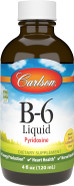 Carlson - B-6 Liquid, Vitamin B-6, Energy Production, Heart Health, Berry Lemonade Flavor, 120 Ml (4 Fl Oz)