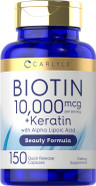 Carlyle Biotin 10000Mcg | 150 Capsules | Beauty Formula With Keratin | Non-Gmo, Gluten Free Supplement