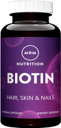 Mrm Nutrition Biotin | Hair + Skin + Nails | Cellular Energy | Vegan + Gluten-Free | Non-Gmo Project Verified | 60 Servings