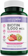 Naturewise Biotin Gummies - Beauty And Wellness Support For Hair, Skin, And Nails 5000Mcg | Strawberry Kiwi Flavor Gummies 60 Count Naturewise Biotin Gummies - Beauty And Wellness Support For Hair, Skin, And Nails 5000Mcg | Strawberry Kiwi Flavor Gummies 60 Count