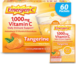 Emergen-C 1000mg Vitamin C Powder, with Antioxidants, B Vitamins and Electrolytes, Vitamin C Supplements for Immune Support, Caffeine Free Drink Mix, Tangerine Flavor - 60 Count/2 Month Supply