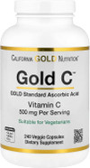 Gold C By California Gold Nutrition - Usp Grade Vitamin C Supplement - Immune Support & Seasonal Wellness - Vegetarian Friendly - Gluten Free, Non-Gmo - 500 Mg - 240 Veggie Capsules