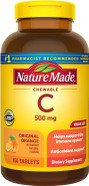 Nature Made Chewable Vitamin C 500 Mg, Dietary Supplement For Immune Support, 150 Tablets, 150 Day Supply