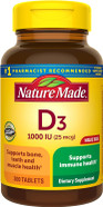 Nature Made Vitamin D3 1000 Iu (25 Mcg), Dietary Supplement For Bone, Teeth, Muscle And Immune Health Support, 300 Tablets, 300 Day Supply300 Count (Pack Of 1) Nature Made Vitamin D3 1000 Iu (25 Mcg), Dietary Supplement For Bone, Teeth, Muscle And Immune Health Support, 300 Tablets, 300 Day Supply300 Count (Pack Of 1)